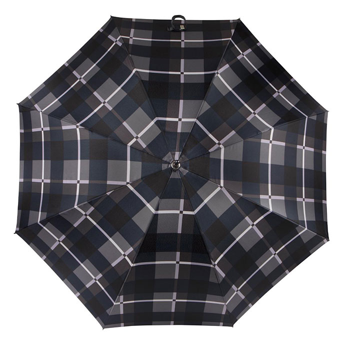 totes ECO-BRELLA® Auto Walker Wood Crook Grey Check  Extra Image 2